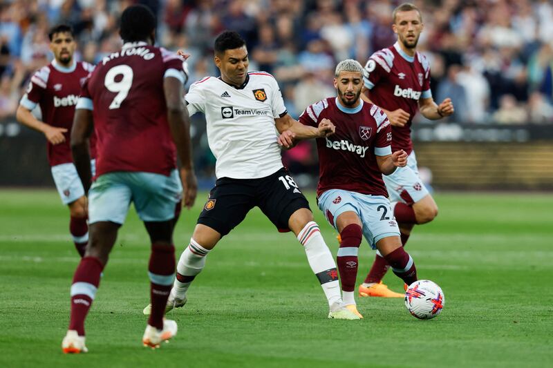 Casemiro – 5. Not at the level he reached before his red cards and outshone by Rice as David Moyes recorded his first league win against his former club. Needs to find his mojo in the remaining four league games. AFP