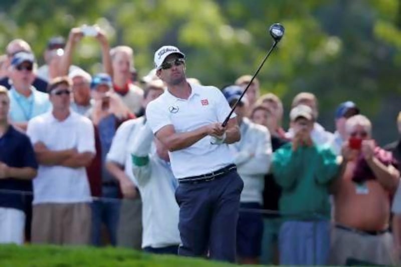 Adam Scott took to Oak Hill Country Club to practice for this weekend’s PGA Championship at Rochester, New York, on Tuesday.