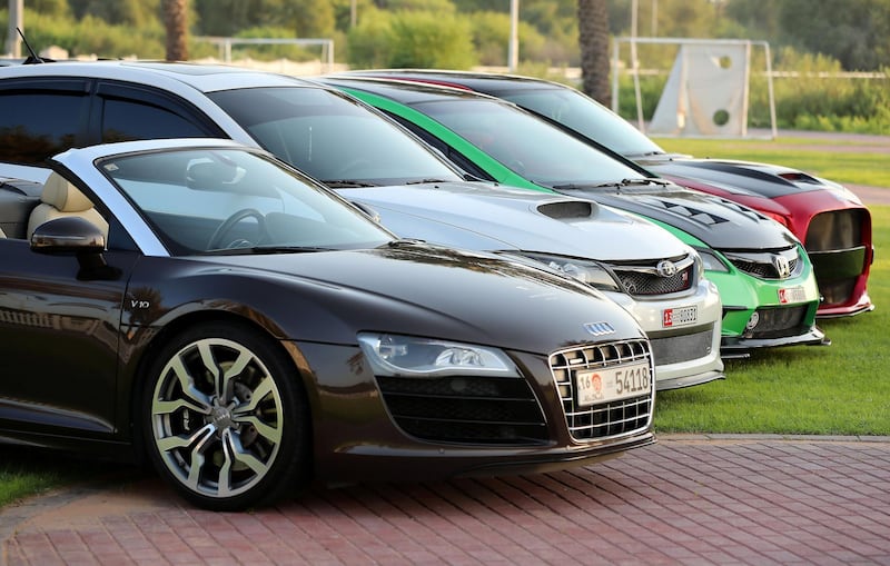 ABU DHABI , UNITED ARAB EMIRATES ,  October 14 , 2018 :- Modified cars for the StreeMeet car show which will be taking place on 26th October at the Abu Dhabi City Golf Club in Abu Dhabi. ( Pawan Singh / The National )  For Weekend. Story by Adam Workman