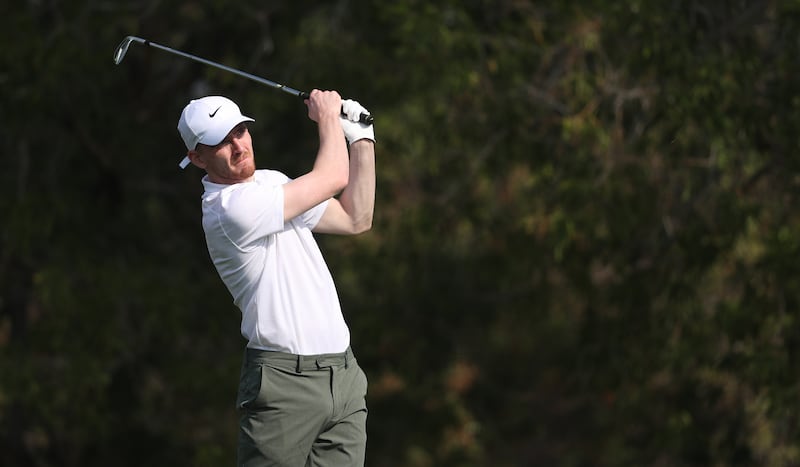 Liverpool player Andrew Robertson at Emirates Golf Club. Getty