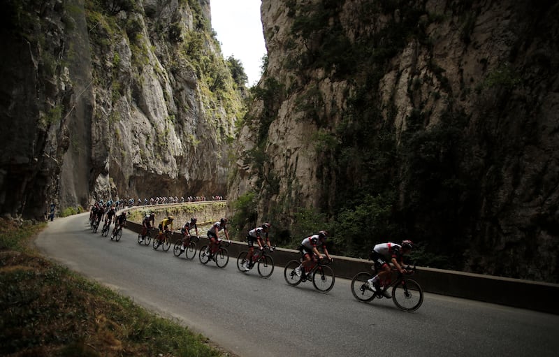 The peloton during Stage 14.