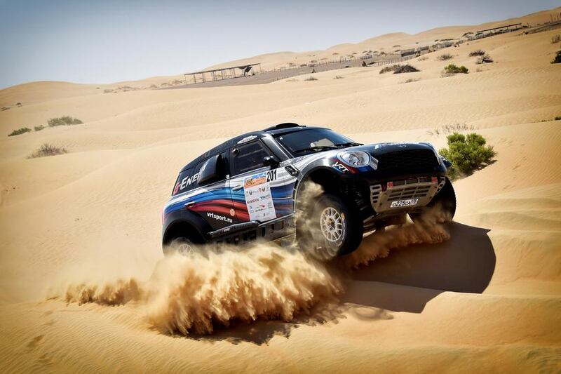 Vladimir Vasilev of G-Energy Team during Day 1 of the Abu Dhabi Desert Challenge on April 3, 2016. Courtesy Total Communications 