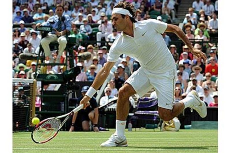 Roger Federer never looked flustered against Robin Soderling in what was supposed to be his first real test at Wimbledon this year.