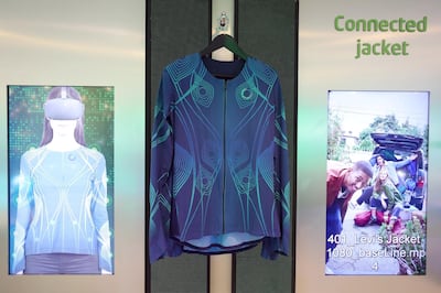 Dubai, United Arab Emirates - December 06, 2020: The connected jacket during GITEX 2020 at the World Trade Centre. December 6th, 2020 in Dubai. Chris Whiteoak / The National