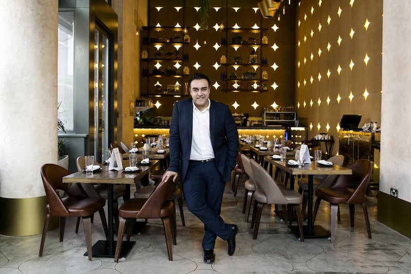 Zorawar Kalra at his modern Indian bistro Farzi Café in Dubai. The celebrity chef was recently appointed as a judge on MasterChef India. Reem Mohammed / The National 
