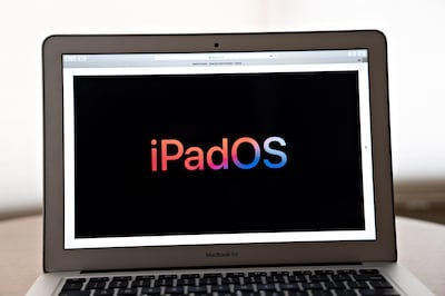 Apple iPadOS signage is displayed during the Apple Worldwide Developers Conference seen on a laptop computer in Arlington, Virginia, U.S., on Monday, June 22, 2020. Apple will walk into its annual development conference facing one of the biggest backlashes from its giant community of creators since the App Store started almost 12 years ago. Photographer: Andrew Harrer/Bloomberg