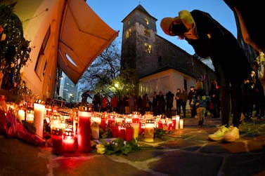 Candles are lit in tribute to the victims of the Vienna terror attack. AFP 