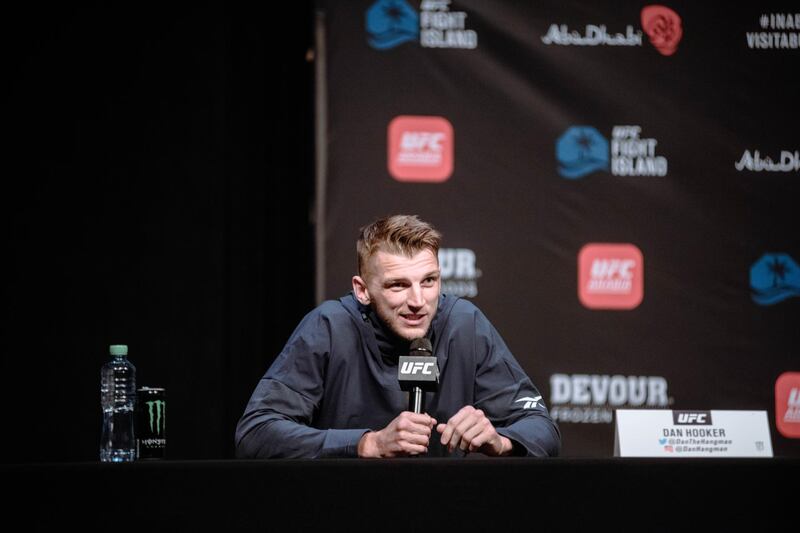 Dan Hooker of New Zealand at the UFC 257 press conference event inside Etihad Arena on UFC Fight Island on January 21, 2021 in Yas Island, Abu Dhabi. Courtesy DCT