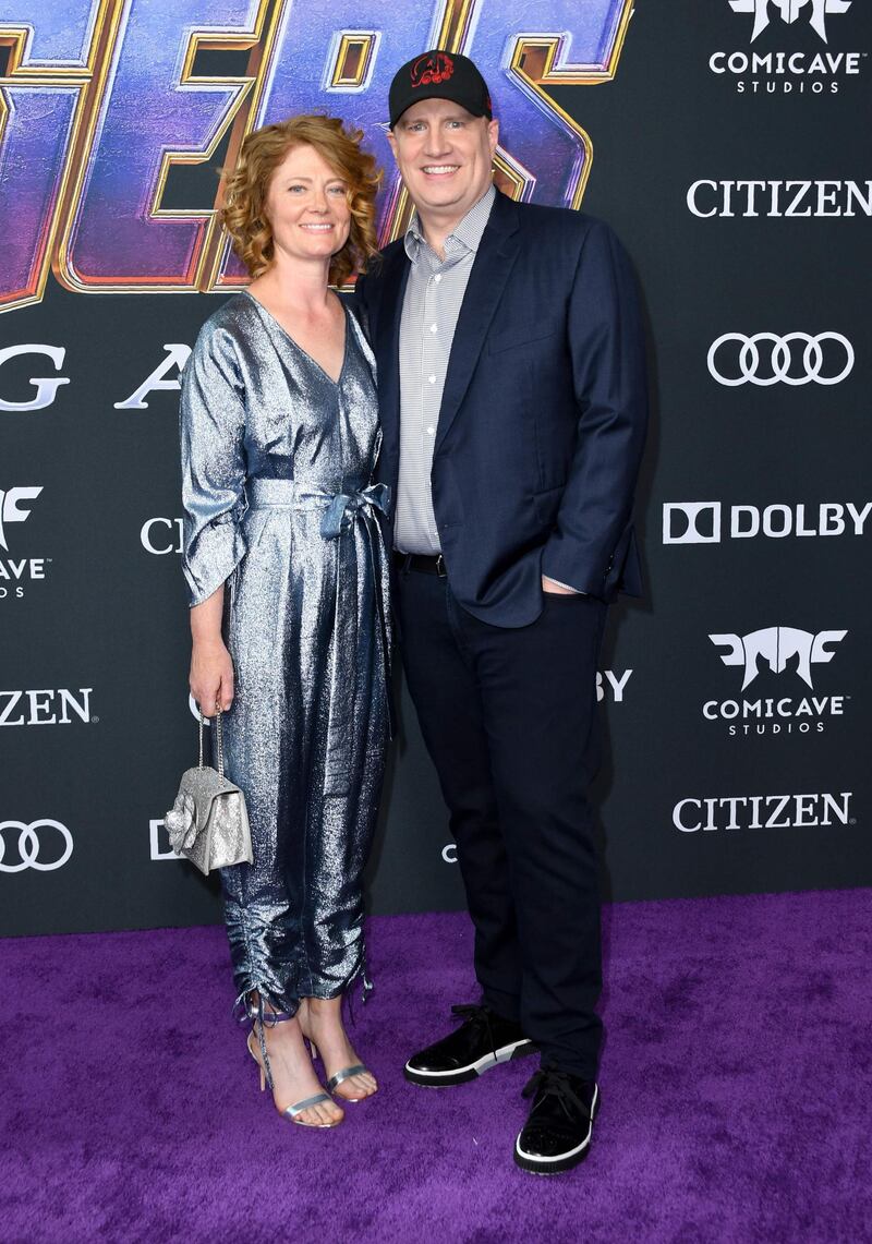 President of Marvel Studios producer Kevin Feige and wife Caitlin Feige at the world premiere of 'Avengers: Endgame' at the Los Angeles Convention Center on April 22, 2019. AFP