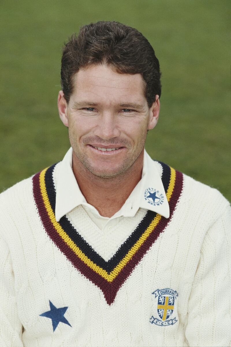 DURHAM, ENGLAND - APRIL 01: Durham Cricketer Dean Jones pictured ahead of the 1992 County Season in April 1992 in Durham, United Kingdom. (Photo by Mike Hewitt/Allsport/Getty Images/Hulton Archive)
