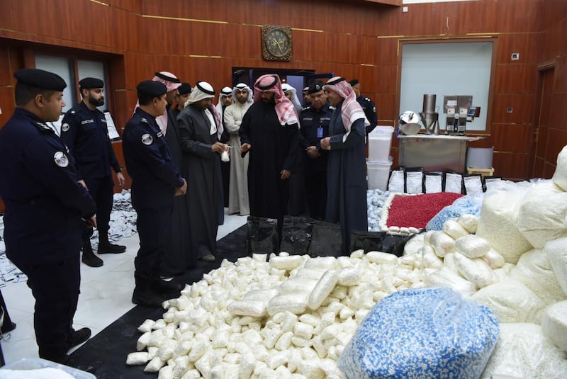 Kuwaiti authorities seize a large illegal narcotics stash from an international gang. Photo: Kuna