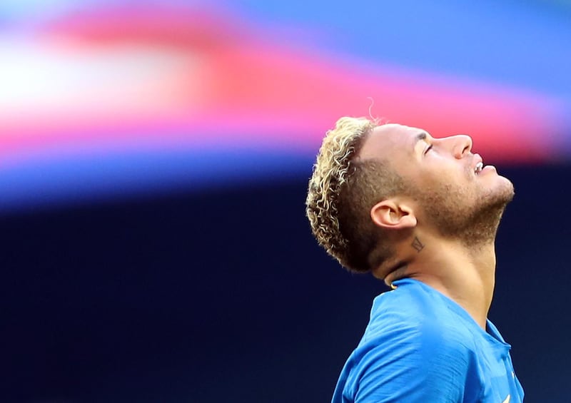 epa06830496 Neymar of Brazil reacts during the FIFA World Cup 2018 group E preliminary round soccer match between Brazil and Costa Rica in St.Petersburg, Russia, 22 June 2018.

(RESTRICTIONS APPLY: Editorial Use Only, not used in association with any commercial entity - Images must not be used in any form of alert service or push service of any kind including via mobile alert services, downloads to mobile devices or MMS messaging - Images must appear as still images and must not emulate match action video footage - No alteration is made to, and no text or image is superimposed over, any published image which: (a) intentionally obscures or removes a sponsor identification image; or (b) adds or overlays the commercial identification of any third party which is not officially associated with the FIFA World Cup)  EPA/TOLGA BOZOGLU   EDITORIAL USE ONLY