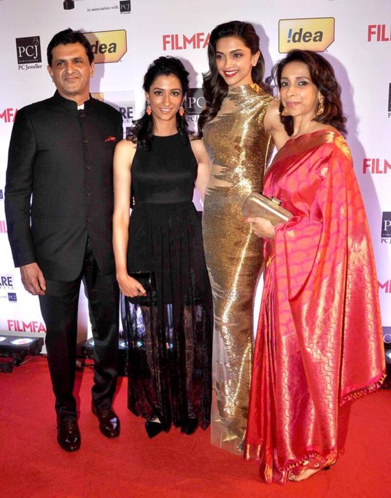Deepika Padukone with her family. IANS
