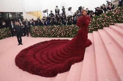 epa07552618 Cardi B arrives on the red carpet for the 2019 Met Gala, the annual benefit for the Metropolitan Museum of Art's Costume Institute, in New York, New York, USA, 06 May 2019. The event coincides with the Met Costume Institute's new spring 2019 exhibition, 'Camp: Notes on Fashion', which runs from 09 May until 08 September 2019.  EPA/JUSTIN LANE