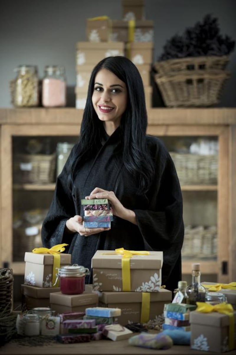 Hend Al Hashemi has developed her own range of natural soaps. Courtesy Hend Al Hashemi