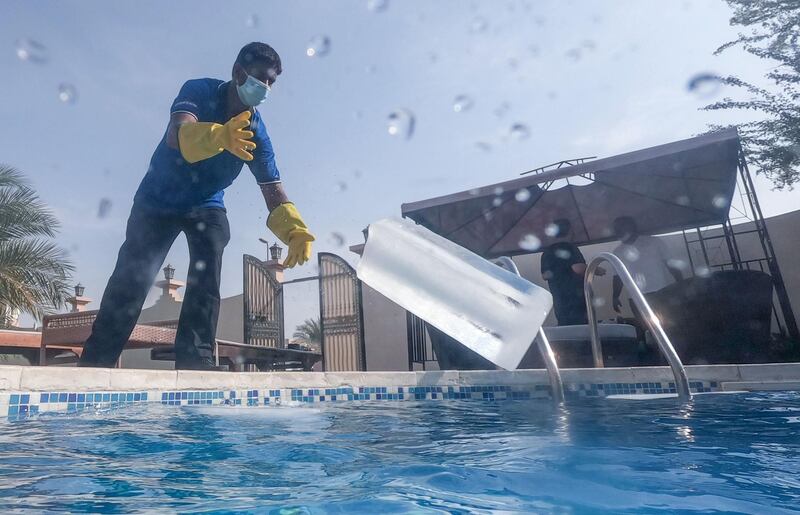 On average, the service is able to bring down the temperature of the pool by 10 degrees Celsius for almost 24 hours, according to the company. AFP