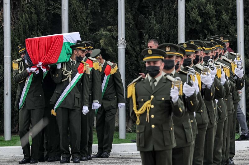The funeral took place in Ramallah in the occupied West Bank. AFP