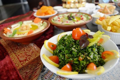 La Terrazza's extensive buffet features traditional Arabic dishes. Courtesy La Terrazza