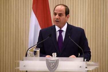 Egyptian President Abdel Fattah El Sisi said that free speech shouldn’t offend 1.5 billion people. EPA, pool