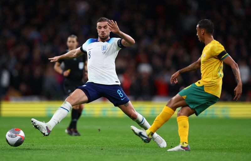 Jordan Henderson captained England against Australia in the absence of Harry Kane who was rested for the friendly match at Wembley Stadium. Reuters