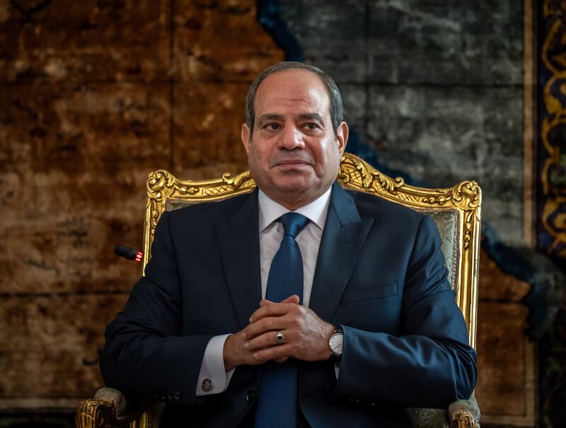 Egyptian President Abdel Fattah El Sisi was speaking after talks with German Chancellor Olaf Scholz on the escalating situation in Gaza. EPA