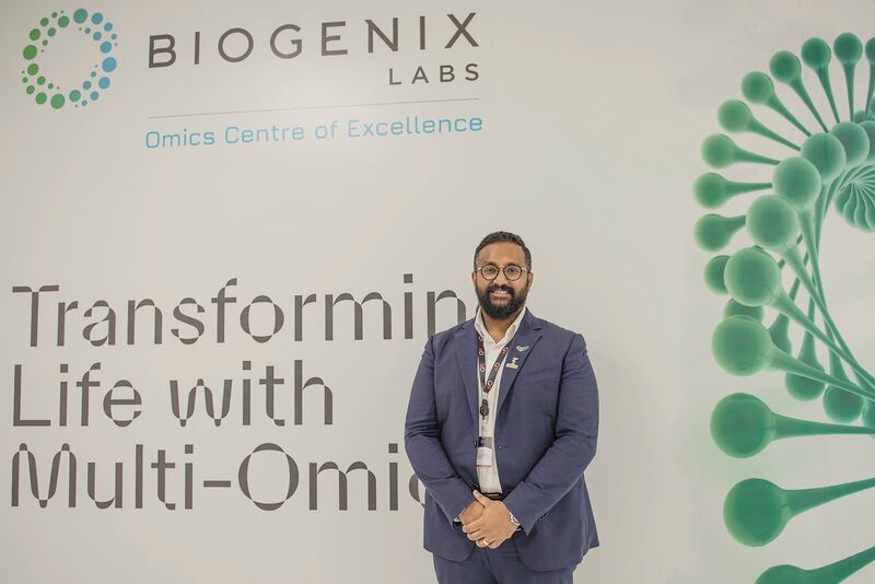 Ashish Koshy, CEO of G42 Healthcare , during inaguration of new Biogenix Labs which is located in the sustainable city of Masdar, Abu Dhabi, UAE, Vidhyaa Chandramohan for The National