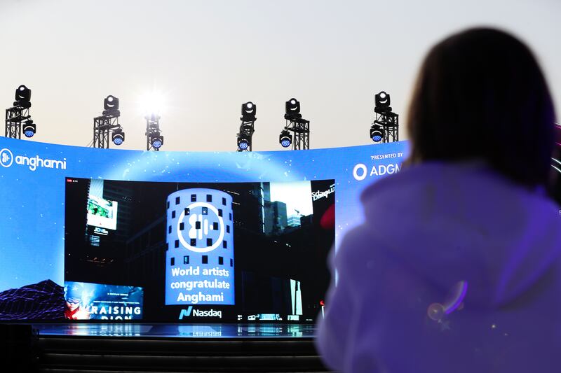 Anghami becomes the first Arab technology company to be listed on Nasdaq. Photo: Chris Whiteoak / The National