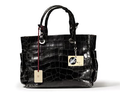 A crocodile Chanel bag owned by Karl Lagerfeld will be part of the Sotheby's auction. Photo: Sotheby's