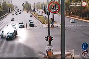 Abu Dhabi Police shared footage of a road accident caused by a reckless driver jumping a red light. Abu Dhabi Police