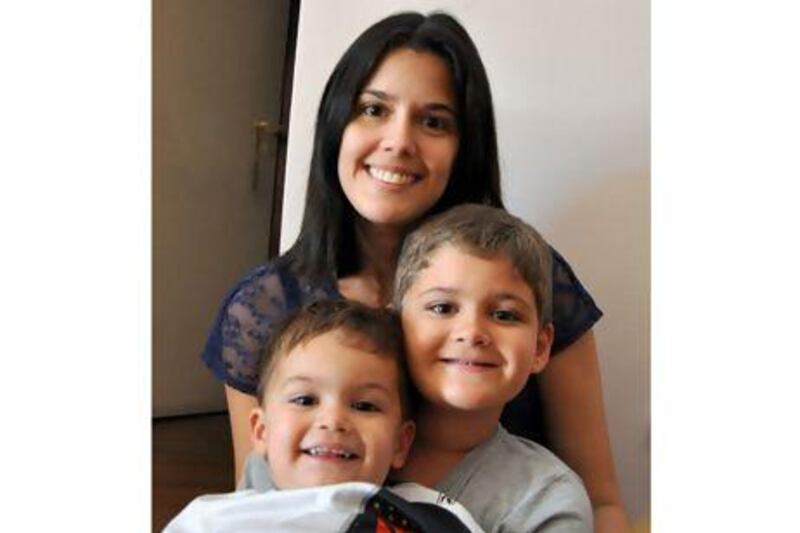 Simone Leandro, who lives in Dubai and is mother to Lucas, 7, and Benjamin, 2. Courtesy Simone Leandro