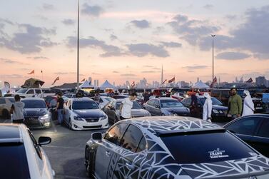 Dubai, United Arab Emirates, December 12, 2019. -- Car fans enjoying the sights of their dream cars at the Gulf Car Festival 2019, Festival City Mall. Victor Besa/The National Section: NA Reporter: