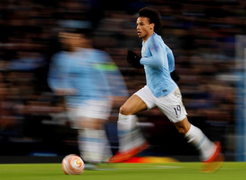 Soccer Football - Champions League - Round of 16 Second Leg - Manchester City v Schalke 04 - Etihad Stadium, Manchester, Britain - March 12, 2019  Manchester City's Leroy Sane in action       REUTERS/Phil Noble     TPX IMAGES OF THE DAY