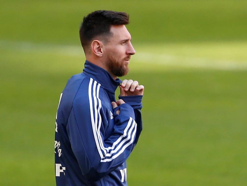 Argentina's Lionel Messi during training. Reuters