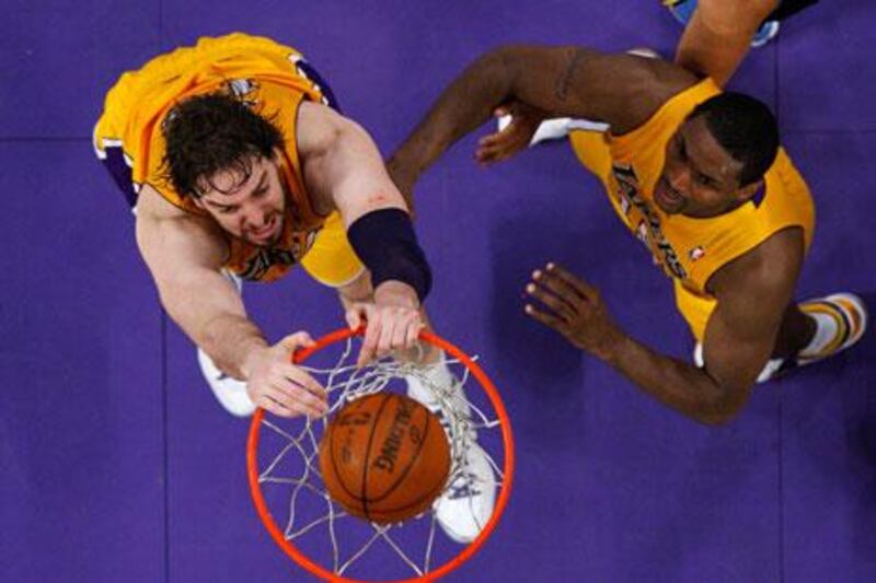 Pau Gasol, nearly 32 years old, is one of several ageing players in the Los Angeles Lakers team. Lucy Nicholson / Reuters