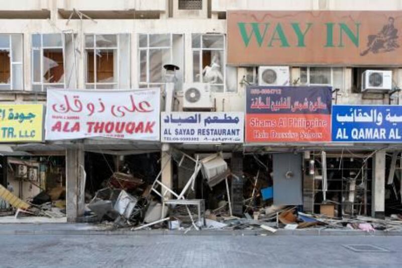Damage from a gas explosion at the Al Sayad Restaurant in Sharjah. Saturday 21th May 2011. Duncan Chard for the National.