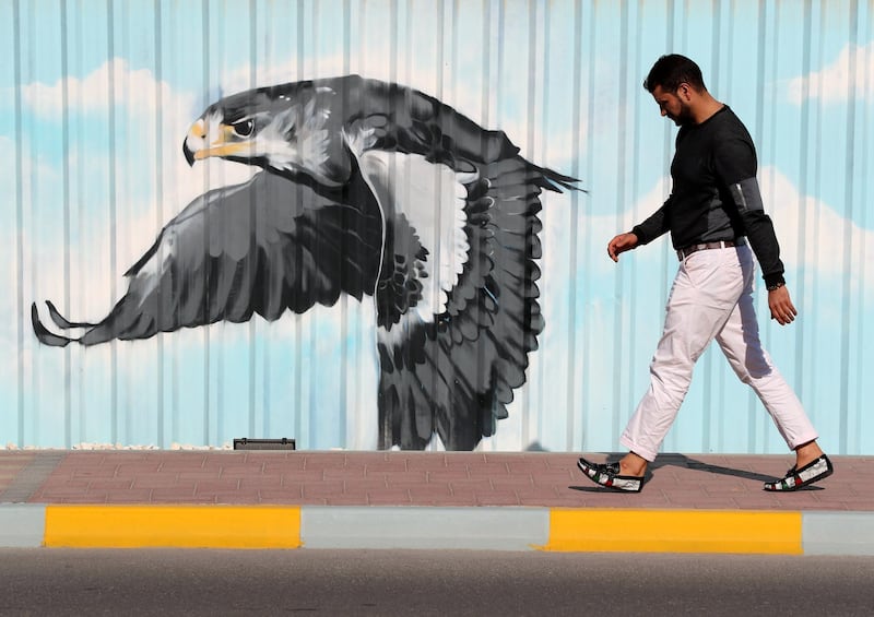 Abu Dhabi, United Arab Emirates - Reporter: N/A: Photo project. Street art and graffiti from around the UAE. Monday, January 27th, 2020. Marina, Abu Dhabi. Chris Whiteoak / The National