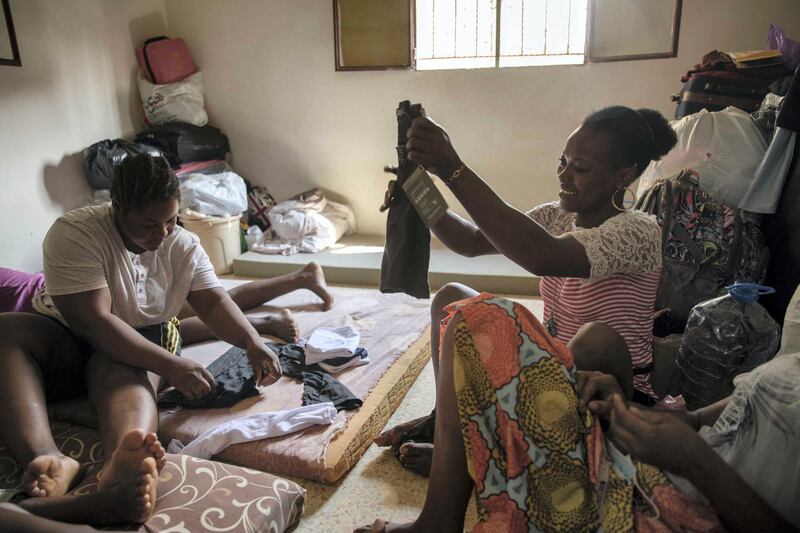 BEIRUT, LEBANON - 23/09/2020:  Former domestic workers from Sierra Leone are being stranded in their home in Shatila (Beirut, Lebanon) and wait for their repatriation. Lebanon accounts some 250,000 migrant women from African and Asian countries and working in private households. Migrant domestic workers in Lebanon are subjected to the kafala system, a private migration sponsorship system in Gulf countries which exponentially increases the risk of labour exploitation, forced labour and trafficking. Lebanon's economic crisis as well the August 4 blast has left a significant number of migrant workers in a humanitarian crisis. (Photo by Aline Deschamps)