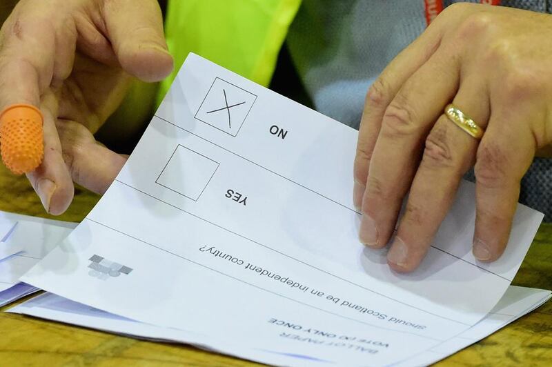 A cross marks a NO vote on a ballot paper. Jeff J Mitchell / Getty Images