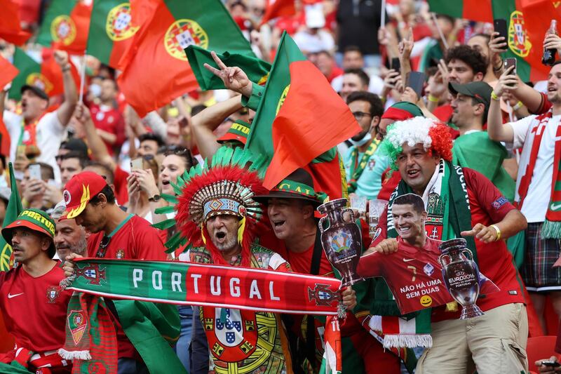 Portugal fans in the Puskas Arena. Reuters