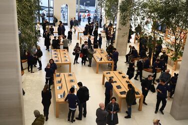 Apple's flagship London store on Regent Street was targeted by a moped gang. Andy Rain/ EPA