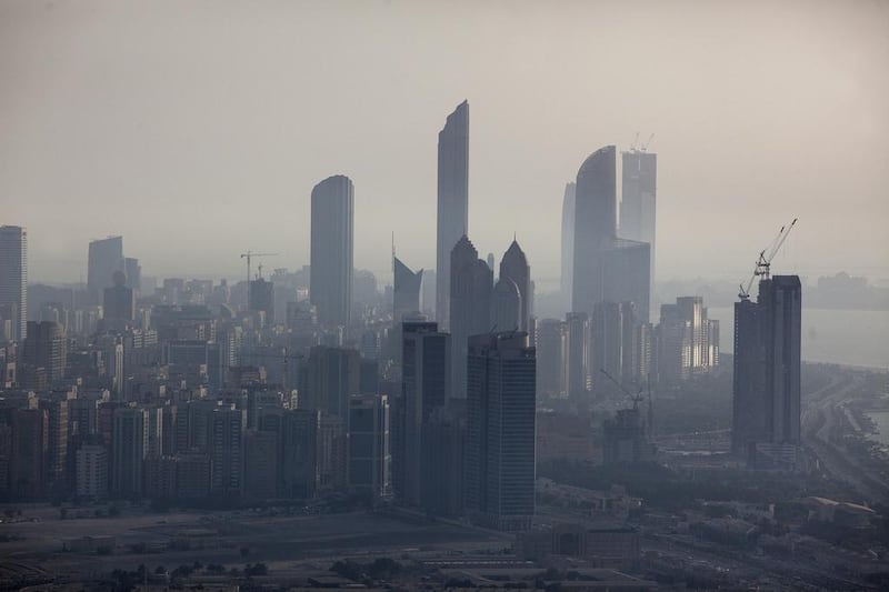 Aerial view of the Abu Dhabi skyline. Silvia Razgova / The National