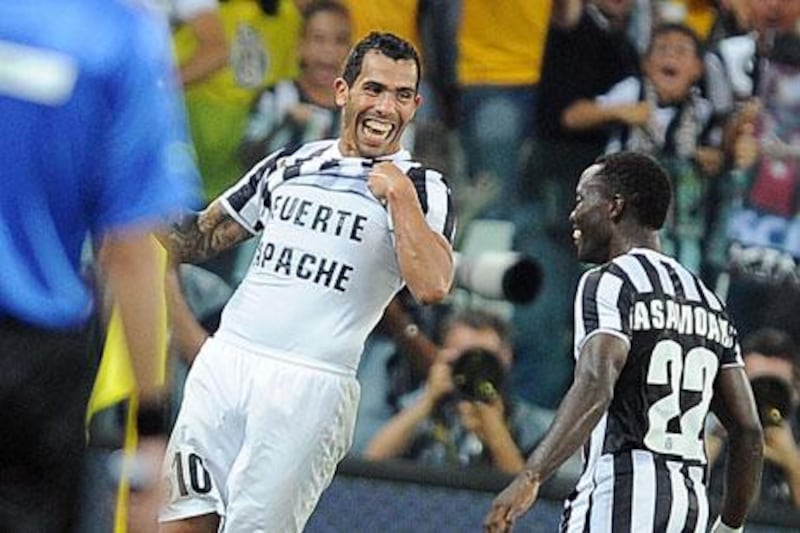 Carlos Tevez scored his second Serie A goal in as many weeks for Juventus. Di Marco / EPA