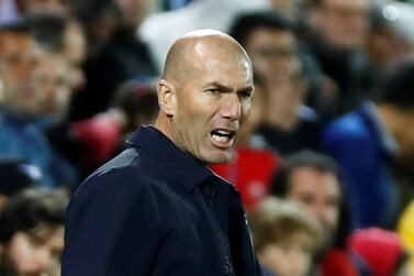 Soccer Football - La Liga Santander - Leganes v Real Madrid - Butarque Municipal Stadium, Leganes, Spain - April 15, 2019 Real Madrid coach Zinedine Zidane REUTERS/Juan Medina