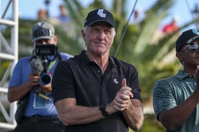 Greg Norman,  chief executive and commissioner of LIV Golf, at the LIV Golf Invitational Miami at Trump National Doral Miami on October 30, 2022. Getty 