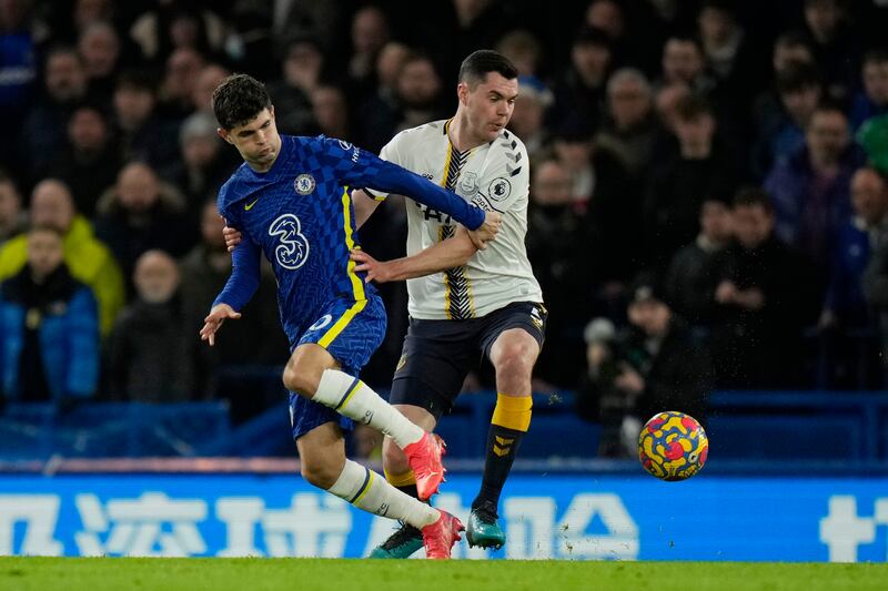 Michael Keane – 7 The senior head in a young backline quietly got on with his job. He did extremely well to hold off Pulisic and retain possession after the Chelsea man had trapped him into a corner. AP