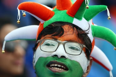 An India fan during the Cricket World Cup match against Sri Lanka at Headingley, Leeds on Saturday. Nigel French / PA Wire