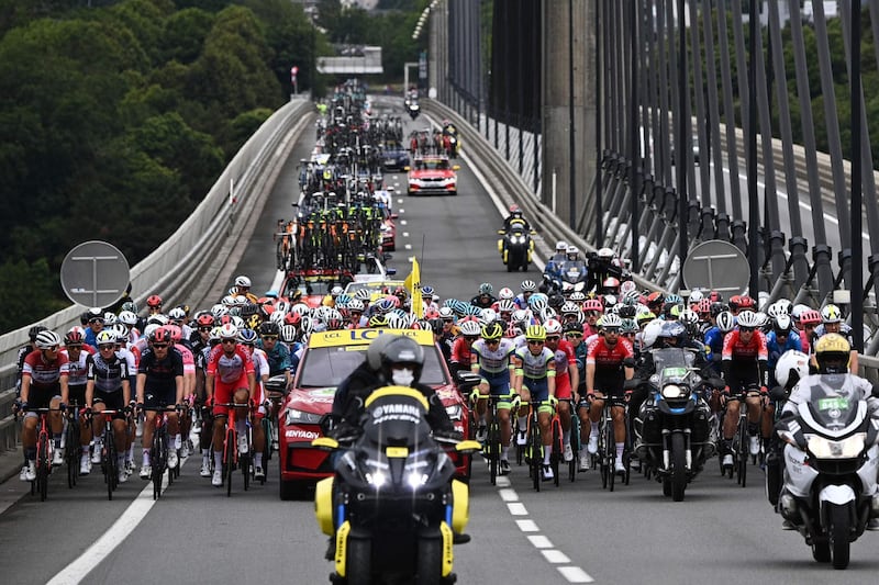 Riders during Stage 1. AFP