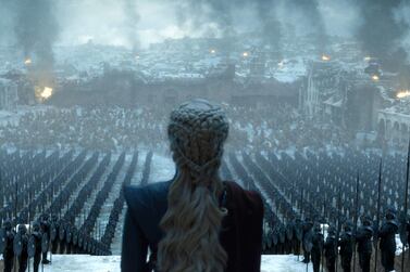 Emilia Clarke in a scene from the series finale of 'Game of Thrones'. HBO via AP
