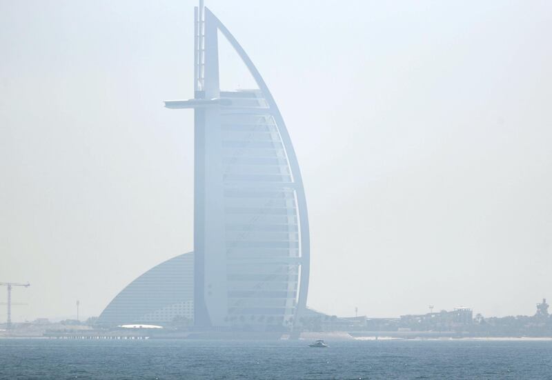 Dubai, United Arab Emirates - Reporter: N/A: Weather. Dubai is covered in in dust and haze in the morning. Tuesday, May 5th, 2020. Dubai. Chris Whiteoak / The National