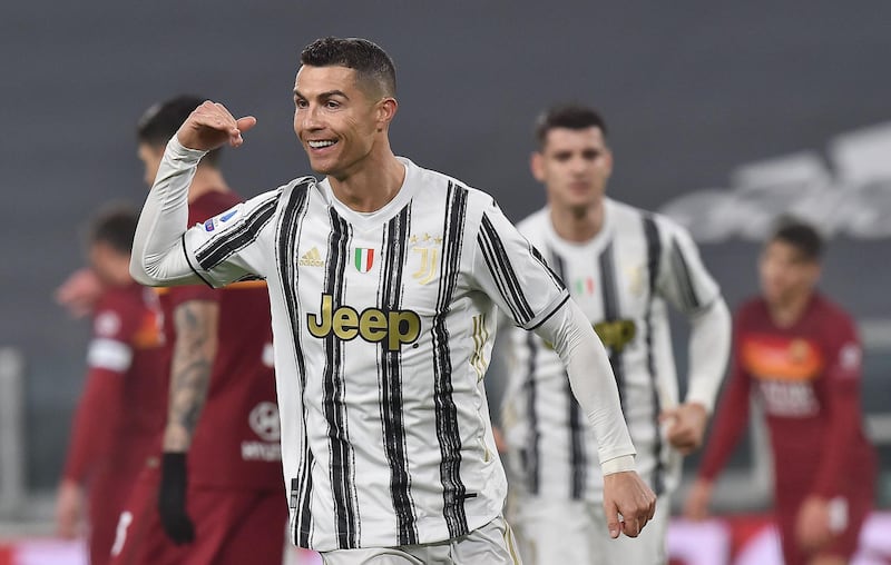 Cristiano Ronaldo celebrates after scoring his team's first goal. EPA